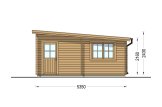 Single Wooden Garage With Flat Roof MODERN S (44 mm), 3.6x5.4 m (12'x18'), 20 m² specification 5