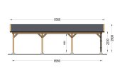 Triple Wooden Carport CLASSIC TRIO, 5.95x8.95 m specification 5