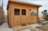 Garden Log Cabin With A Flat Roof LILLE (44 mm), 4x3 m (13'x10'), 12 m² customer 3