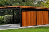 Double Wooden Carport LUNA DUO F With L-shape Wall 6x6 m (20'x20') customer 3