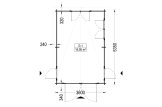 Single Wooden Garage With Flat Roof MODERN S (44 mm), 3.6x5.4 m (12'x18'), 20 m² specification 1