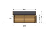 Single Wooden Garage MULTI (44 mm) 4x6 m (13'x20') with Carport 3x6 m (10'x20') specification 3