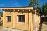 Log Cabin House BERTA With A Flat Roof (Insulated PLUS, 44 + 44 mm), 72 m² With 18 m² Terrace And 20 m² Garage customer 2