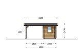 Single Wooden Carport 3x6 m (10'x20') With Shed (44 mm), 2x6 m (7'x20') specification 2