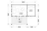 Log Cabin ISLA (34 mm), 6x5 m (20'x16'), 18 m² WIith 7 m² Terrace specification 1