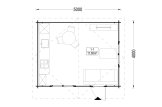 Log Cabin DREUX (34 mm), 5x4 m (16'x13'), 20 m² specification 1