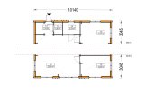 Granny Annexe SELENE M (44 mm + Cladding + Insulation), 10.2x6.2 m (34'x20'), 63 m² specification 2