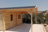 Double Wooden Garage MULTI (44 mm) 6x6 m With Single Carport 3x6 m customer 1