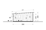 Double Wooden Garage with Flat Roof MODERN (44 mm), 6x6 m (20'x20'), 36 m² specification 6