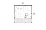 Log Cabin LIVINGTON S (44 mm), 50 m² specification 1