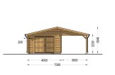 Single Wooden Garage MULTI (44 mm) 4x6 m (13'x20') with Carport 3x6 m (10'x20') specification 2