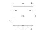 Double Wooden Garage ALTERNATIVE (44 mm), 6x6 m (20'x20'), 36 m² specification 1