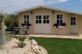 Garden Log Cabin CLARA With Shed Attached (66 mm), 7x4 m (23'x13'), 28 m² customer 3
