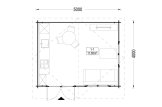 Log Cabin WISSOUS (34 mm), 5x4 m (16'x13'), 20 m² specification 1