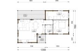 Log Cabin House ADELE S (44+44 mm + Insulation), 60 m² specification 1