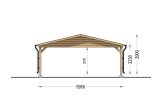 Double Wooden Carport CLASSIC DUO, 6x6 m (20'x20'), 36 m² specification 2