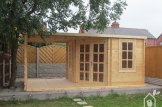 Garden Office AIDA PLUS (28 mm), 5x3 m (17'x10'), 9 m² With 6.5 m² Terrace customer 2