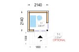 Garden Office Pod PREMIUM (Insulated, 34 mm + Cladding), 2x2 m (6'6" x 6'6"), 4 m² specification 1