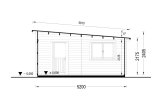 Single Wooden Garage With Flat Roof MODERN (44 mm), 3.6x5.4 m (12'x18'), 20 m² specification 6