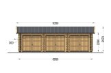Triple Wooden Garage TRIO (44 mm), 9x6 m (30'x20'), 54 m² specification 5