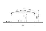 Triple Wooden Carport CLASSIC TRIO, 5.95x8.95 m specification 6