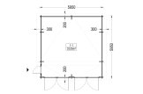 Double Wooden Garage TWIN DUO (44 mm), 6x6 m (20'x20'), 36 m² specification 1