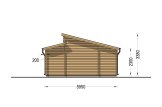 Double Wooden Garage TWIN DUO (44 mm), 6x6 m (20'x20'), 36 m² specification 3