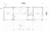 Log Cabin ADALINE S (44 mm), 45 m² specification 1