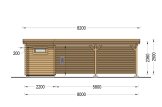 Single Wooden Carport MODERN With A Shed 8x4 m (26’x13’) specification 5