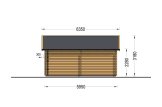 Single Wooden Garage TWIN (44 mm), 4x6 m (13'x20'), 24 m² specification 3