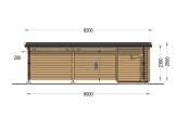 Single Wooden Carport MODERN With A Shed 8x4 m (26’x13’) specification 3