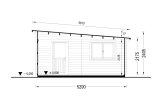Single Wooden Garage With Flat Roof MODERN (44 mm), 3.6x5.4 m (12'x18'), 20 m² specification 6