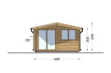 Garden Log Cabin WISSOUS (44 mm), 4x3 m (13'x10'), 12 m² specification 2