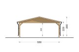 Double Wooden Carport CLASSIC DUO, 6x6 m (20'x20'), 36 m² specification 4