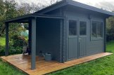 Garden Log Cabin With A Flat Roof LILLE (44 mm), 4x3 m (13'x10'), 12 m² customer 1
