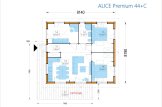 Granny Annexe ALICE S (44 mm + Cladding), 10.2x6.2 m (34'x20'), 63 m² specification 1