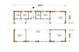 Granny Annexe NICOLE M (44 mm + Cladding + Insulation), 12.7x6.2 m (42'x20'), 68 m² specification 2