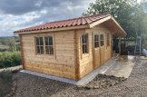 Garden Log Cabin CLARA With Shed Attached (66 mm), 7x4 m (23'x13'), 28 m² customer 1