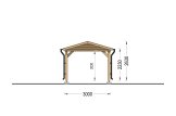 Single Wooden Carport CLASSIC, 3x6 m (10'x20'), 18 m² specification 2