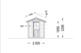 Garden Log Cabin CUBE (28 mm), 2x2 m (7'x7'), 4 m² specification 2