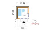 Garden Office Pod PREMIUM (Insulated PLUS, 34 mm + Cladding), 2x2 m (6'6" x 6'6"), 4 m² specification 1