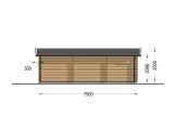 Single Wooden Carport 4x5 m (13'x16') With Shed (44 mm), 4x2.5 m (13'x8') specification 4