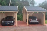 Single Wooden Carport LUNA With L-shape Wall 3.2x6 m (20'x20') customer 1