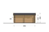 Double Wooden Garage with Flat Roof MODERN (44 mm), 6x6 m (20'x20'), 36 m² specification 4