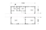 Granny Annexe SELENE M (44 mm + Cladding), 10.2x6.2 m (34'x20'), 63 m² specification 2