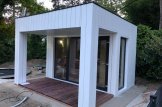 Outdoor Sauna With Changing Room DELLA (34 mm + Cladding), 4,6 x 2,6 m, 9,3 m², Terrace 6,7 m² customer 3