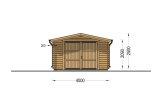 Single Wooden Garage CLASSIC (44 mm), 4x7.5 m (13'x25'), 30 m² specification 2