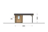 Single Wooden Carport 3x6 m (10'x20') With Shed (44 mm), 2x6 m (7'x20') specification 4