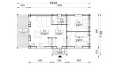 Log Cabin DONNA S (44+44 mm), 63 m² With 11.5 m² Terrace specification 1