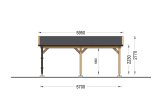 Single Wooden Carport CLASSIC, 5x5.7 m (16’x19’) specification 3